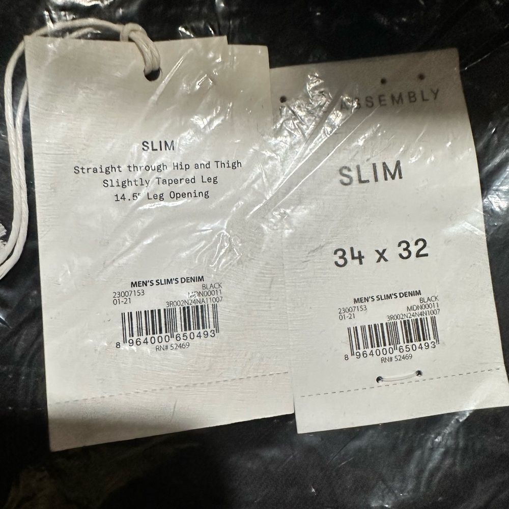 Free Assembly Slim Black Jean 34 x 32